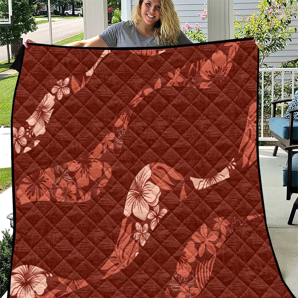 Aloha Hawaii Floral Tapa Quilt Patchwork Crimson LT7 Crimson - Polynesian Pride