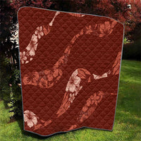 Aloha Hawaii Floral Tapa Quilt Patchwork Crimson LT7 - Polynesian Pride