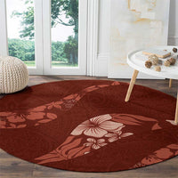 Aloha Hawaii Floral Tapa Round Carpet Patchwork Crimson LT7 - Polynesian Pride