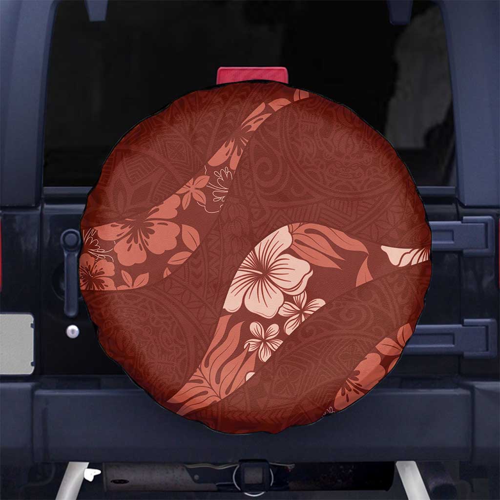 Aloha Hawaii Floral Tapa Spare Tire Cover Patchwork Crimson - Polynesian Pride