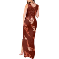 Aloha Hawaii Floral Tapa Tank Maxi Dress Patchwork Crimson LT7 - Polynesian Pride
