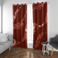Aloha Hawaii Floral Tapa Window Curtain Patchwork Crimson - Polynesian Pride