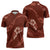 Aloha Hawaii Floral Tapa Zipper Polo Shirt Patchwork Crimson - Polynesian Pride
