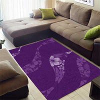 Aloha Hawaii Floral Tapa Area Rug Patchwork Violet - Polynesian Pride