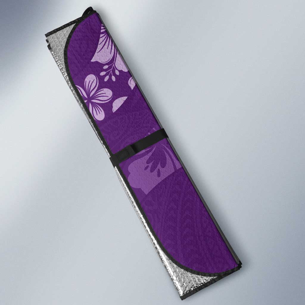 Aloha Hawaii Floral Tapa Auto Sun Shade Patchwork Violet - Polynesian Pride