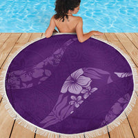 Aloha Hawaii Floral Tapa Beach Blanket Patchwork Violet - Polynesian Pride