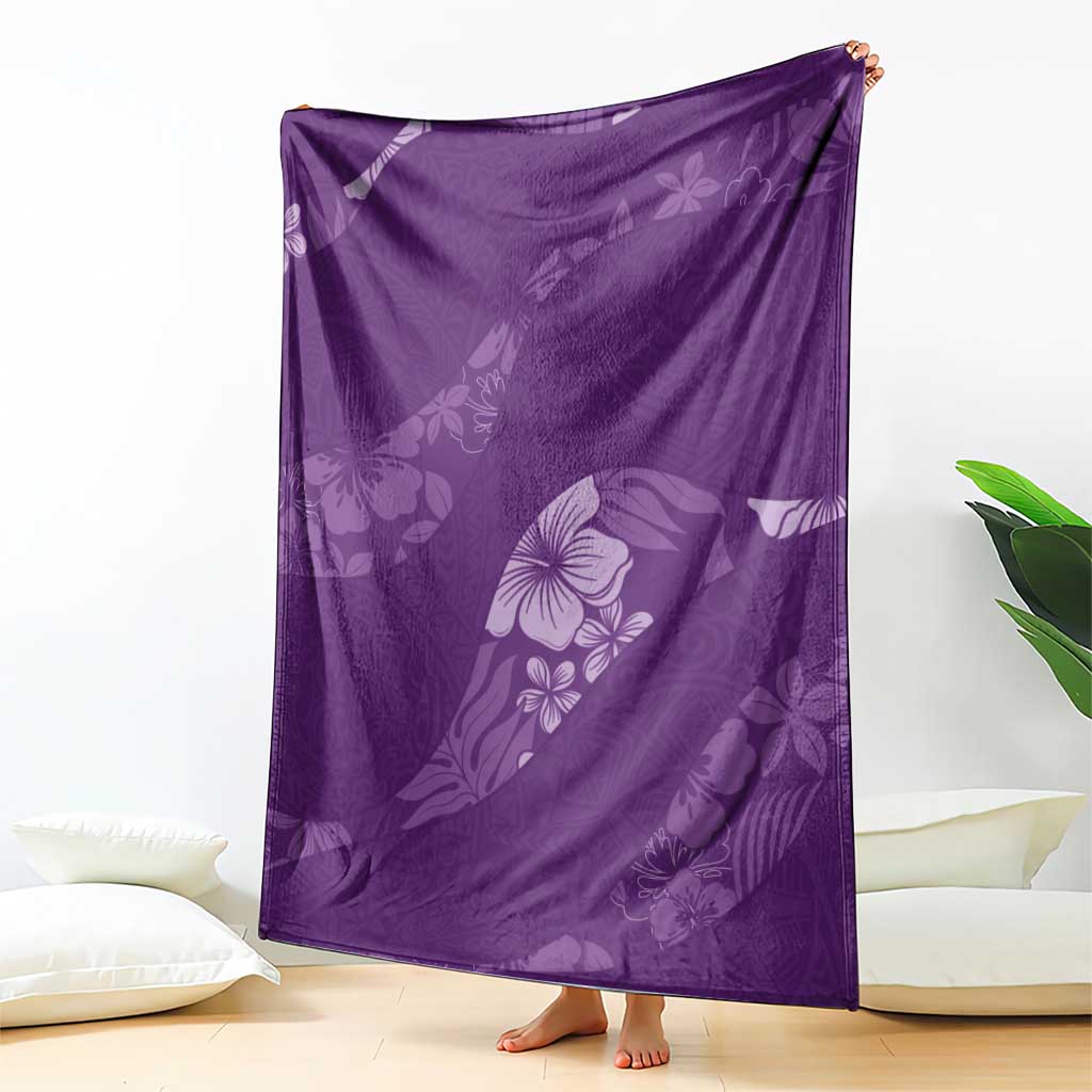 Aloha Hawaii Floral Tapa Blanket Patchwork Violet LT7 - Polynesian Pride