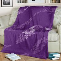 Aloha Hawaii Floral Tapa Blanket Patchwork Violet LT7 - Polynesian Pride