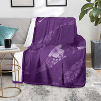 Aloha Hawaii Floral Tapa Blanket Patchwork Violet LT7 - Polynesian Pride