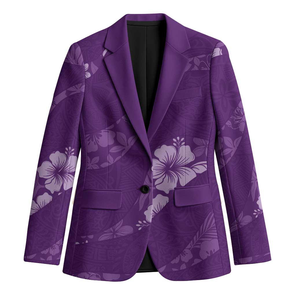 Aloha Hawaii Floral Tapa Blazer Patchwork Violet LT7 Unisex Violet - Polynesian Pride