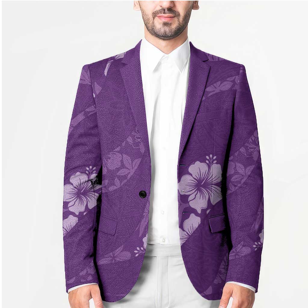 Aloha Hawaii Floral Tapa Blazer Patchwork Violet LT7 - Polynesian Pride