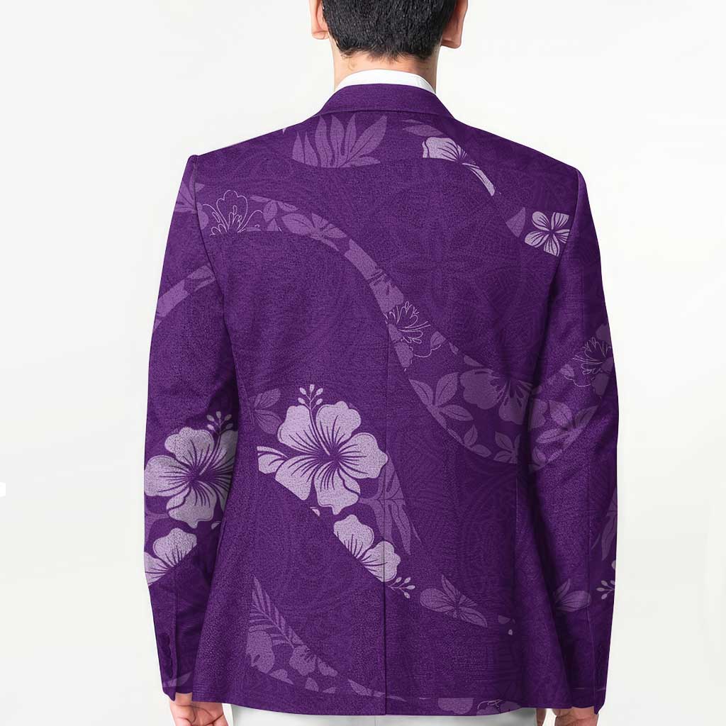 Aloha Hawaii Floral Tapa Blazer Patchwork Violet LT7 - Polynesian Pride
