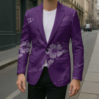 Aloha Hawaii Floral Tapa Blazer Patchwork Violet LT7 - Polynesian Pride
