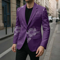 Aloha Hawaii Floral Tapa Blazer Patchwork Violet LT7 - Polynesian Pride