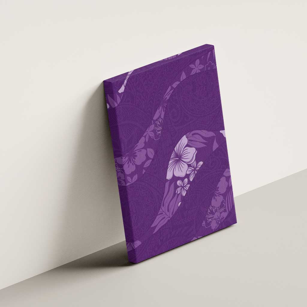 Aloha Hawaii Floral Tapa Canvas Wall Art Patchwork Violet LT7 - Polynesian Pride