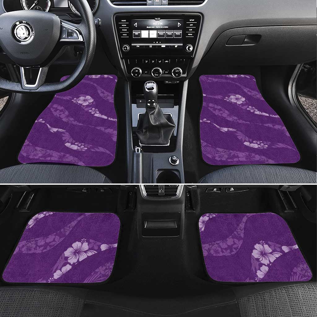 Aloha Hawaii Floral Tapa Car Mats Patchwork Violet - Polynesian Pride