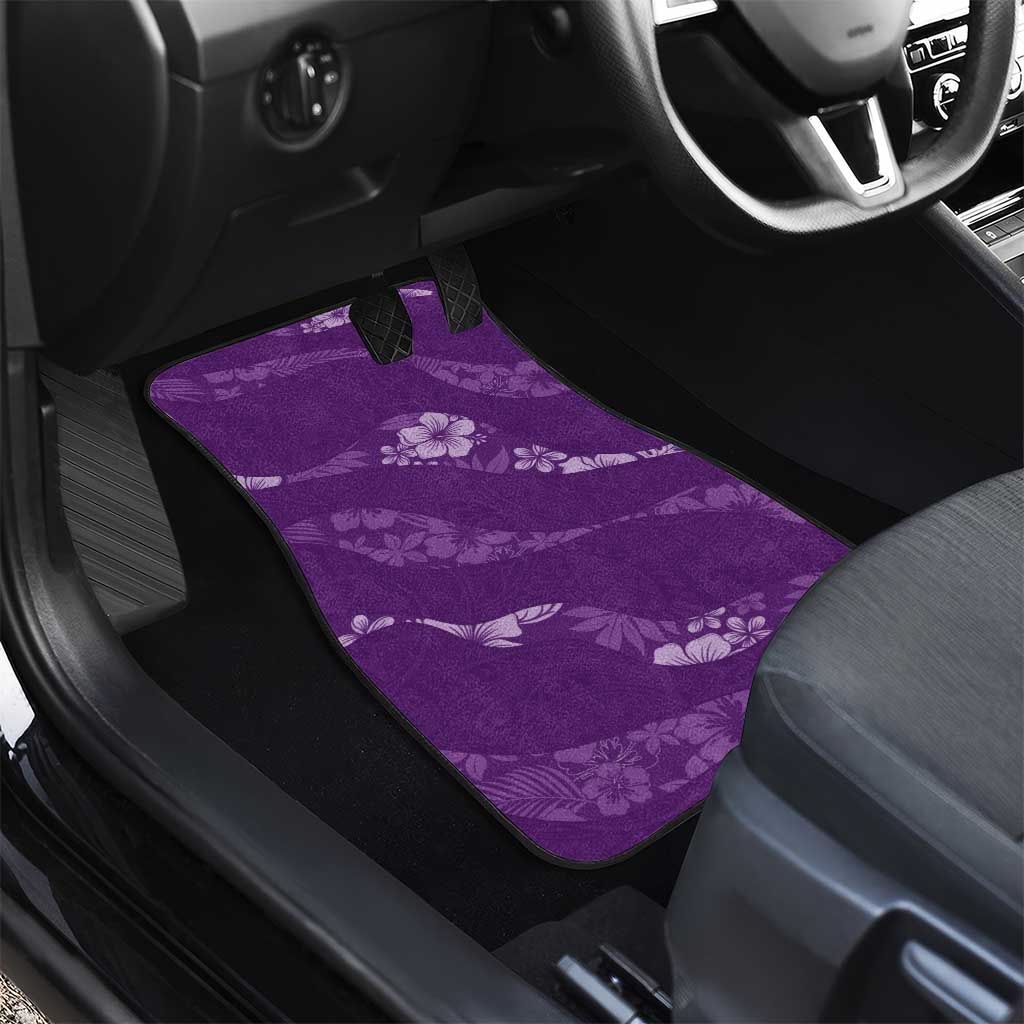 Aloha Hawaii Floral Tapa Car Mats Patchwork Violet - Polynesian Pride