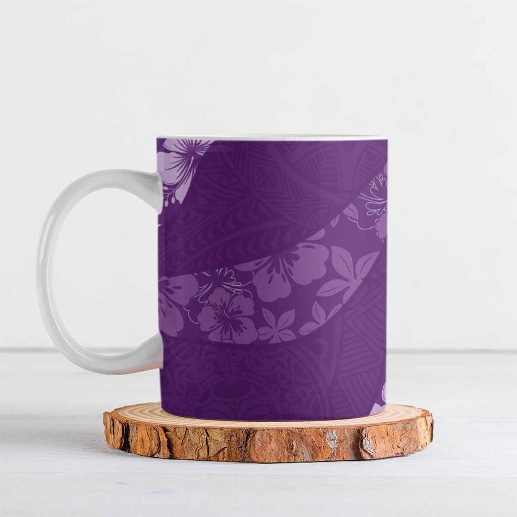 Aloha Hawaii Floral Tapa Ceramic Mug Patchwork Violet LT7 Violet - Polynesian Pride