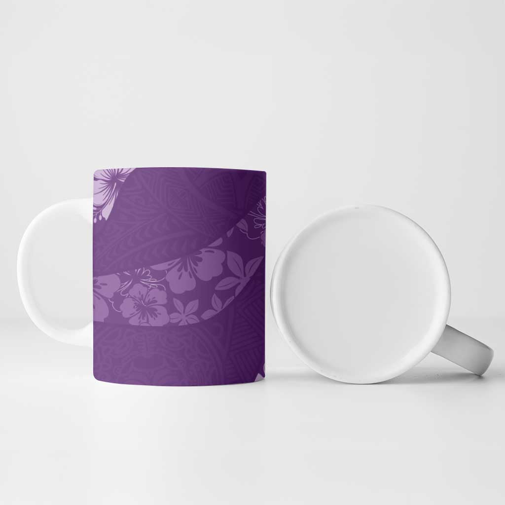 Aloha Hawaii Floral Tapa Ceramic Mug Patchwork Violet LT7 - Polynesian Pride