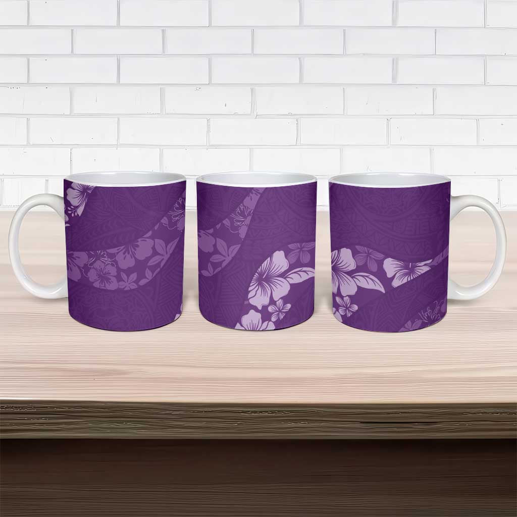 Aloha Hawaii Floral Tapa Ceramic Mug Patchwork Violet LT7 - Polynesian Pride
