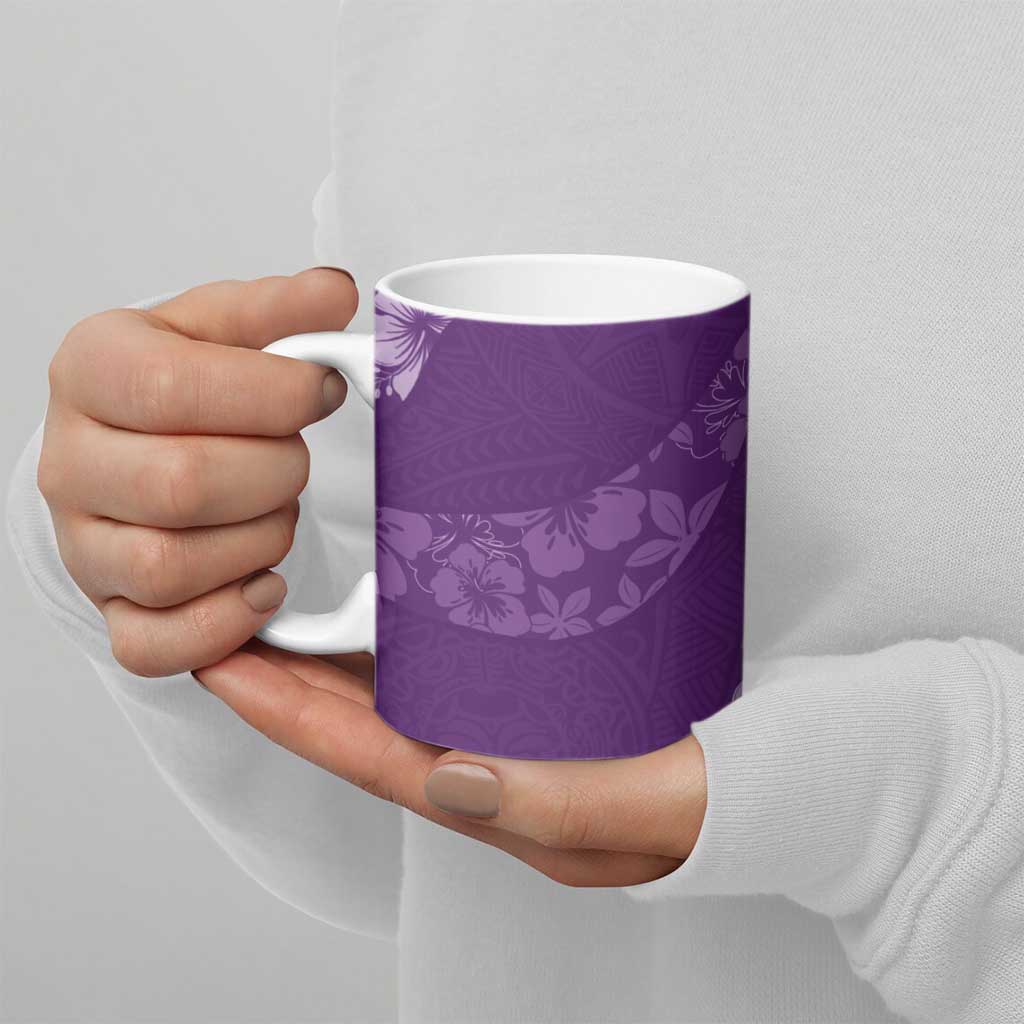 Aloha Hawaii Floral Tapa Ceramic Mug Patchwork Violet LT7 - Polynesian Pride