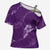Aloha Hawaii Floral Tapa Cross Shoulder Shirt Patchwork Violet - Polynesian Pride