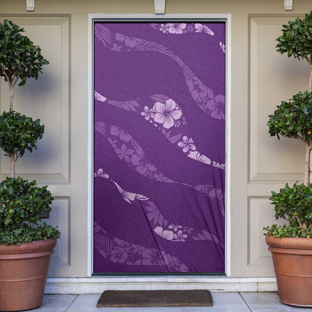 Aloha Hawaii Floral Tapa Door Cover Patchwork Violet - Polynesian Pride