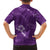 Aloha Hawaii Floral Tapa Family Matching Long Sleeve Bodycon Dress and Hawaiian Shirt Patchwork Violet - Polynesian Pride