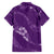 Aloha Hawaii Floral Tapa Family Matching Long Sleeve Bodycon Dress and Hawaiian Shirt Patchwork Violet - Polynesian Pride