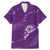 Aloha Hawaii Floral Tapa Family Matching Mermaid Dress and Hawaiian Shirt Patchwork Violet - Polynesian Pride