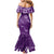 Aloha Hawaii Floral Tapa Family Matching Mermaid Dress and Hawaiian Shirt Patchwork Violet - Polynesian Pride