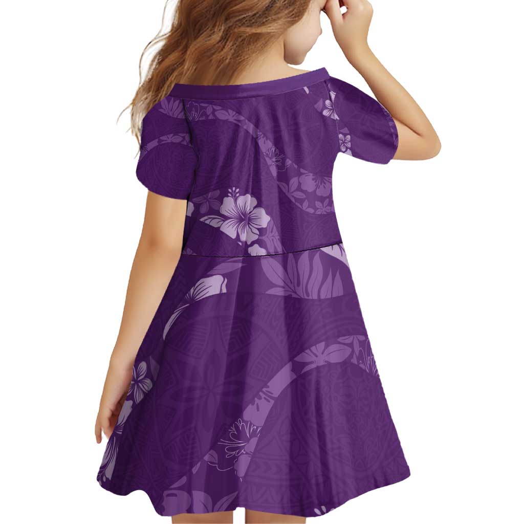 Aloha Hawaii Floral Tapa Family Matching Puletasi and Hawaiian Shirt Patchwork Violet - Polynesian Pride