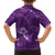 Aloha Hawaii Floral Tapa Family Matching Short Sleeve Bodycon Dress and Hawaiian Shirt Patchwork Violet - Polynesian Pride
