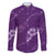 Aloha Hawaii Floral Tapa Family Matching Short Sleeve Bodycon Dress and Hawaiian Shirt Patchwork Violet - Polynesian Pride
