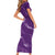Aloha Hawaii Floral Tapa Family Matching Short Sleeve Bodycon Dress and Hawaiian Shirt Patchwork Violet - Polynesian Pride