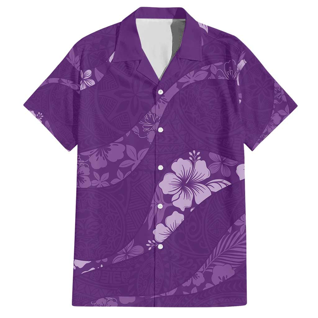 Aloha Hawaii Floral Tapa Hawaiian Shirt Patchwork Violet - Polynesian Pride