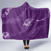 Aloha Hawaii Floral Tapa Hooded Blanket Patchwork Violet - Polynesian Pride