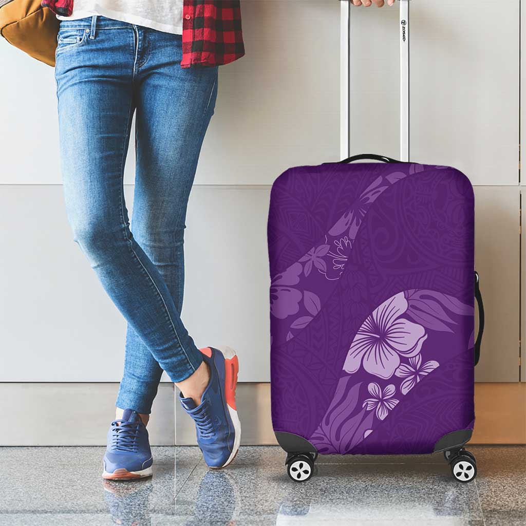 Aloha Hawaii Floral Tapa Luggage Cover Patchwork Violet - Polynesian Pride