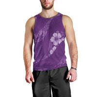 Aloha Hawaii Floral Tapa Men Tank Top Patchwork Violet LT7 - Polynesian Pride
