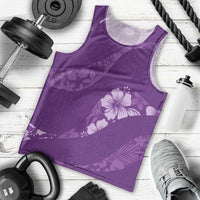 Aloha Hawaii Floral Tapa Men Tank Top Patchwork Violet LT7 - Polynesian Pride