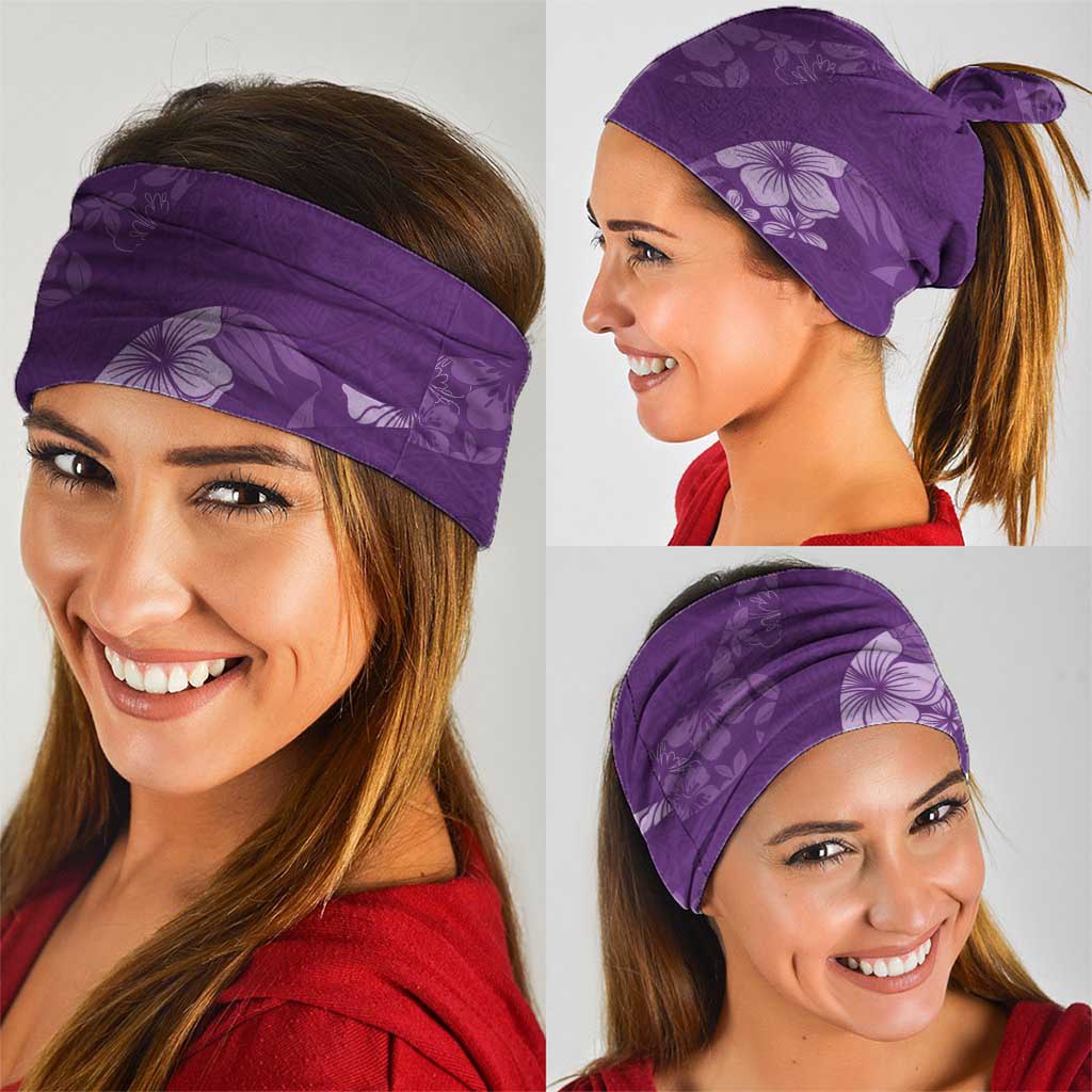 Aloha Hawaii Floral Tapa Neck Gaiter Patchwork Violet - Polynesian Pride