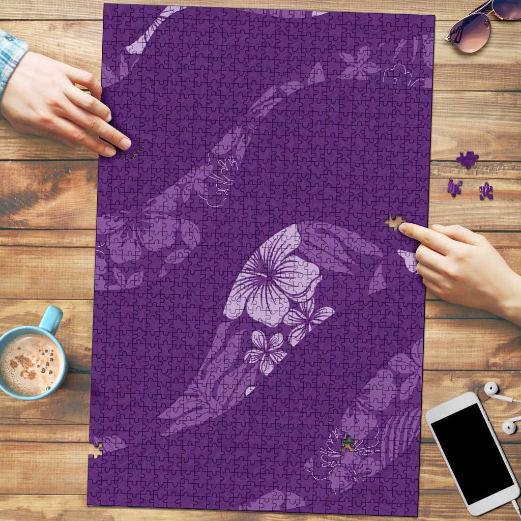 Aloha Hawaii Floral Tapa Puzzle Patchwork Violet LT7 Violet - Polynesian Pride