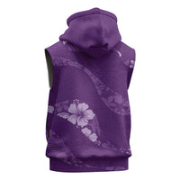 Aloha Hawaii Floral Tapa Sleeveless Zip Hoodie Patchwork Violet LT7 - Polynesian Pride