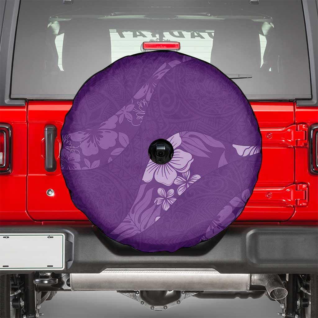 Aloha Hawaii Floral Tapa Spare Tire Cover Patchwork Violet - Polynesian Pride