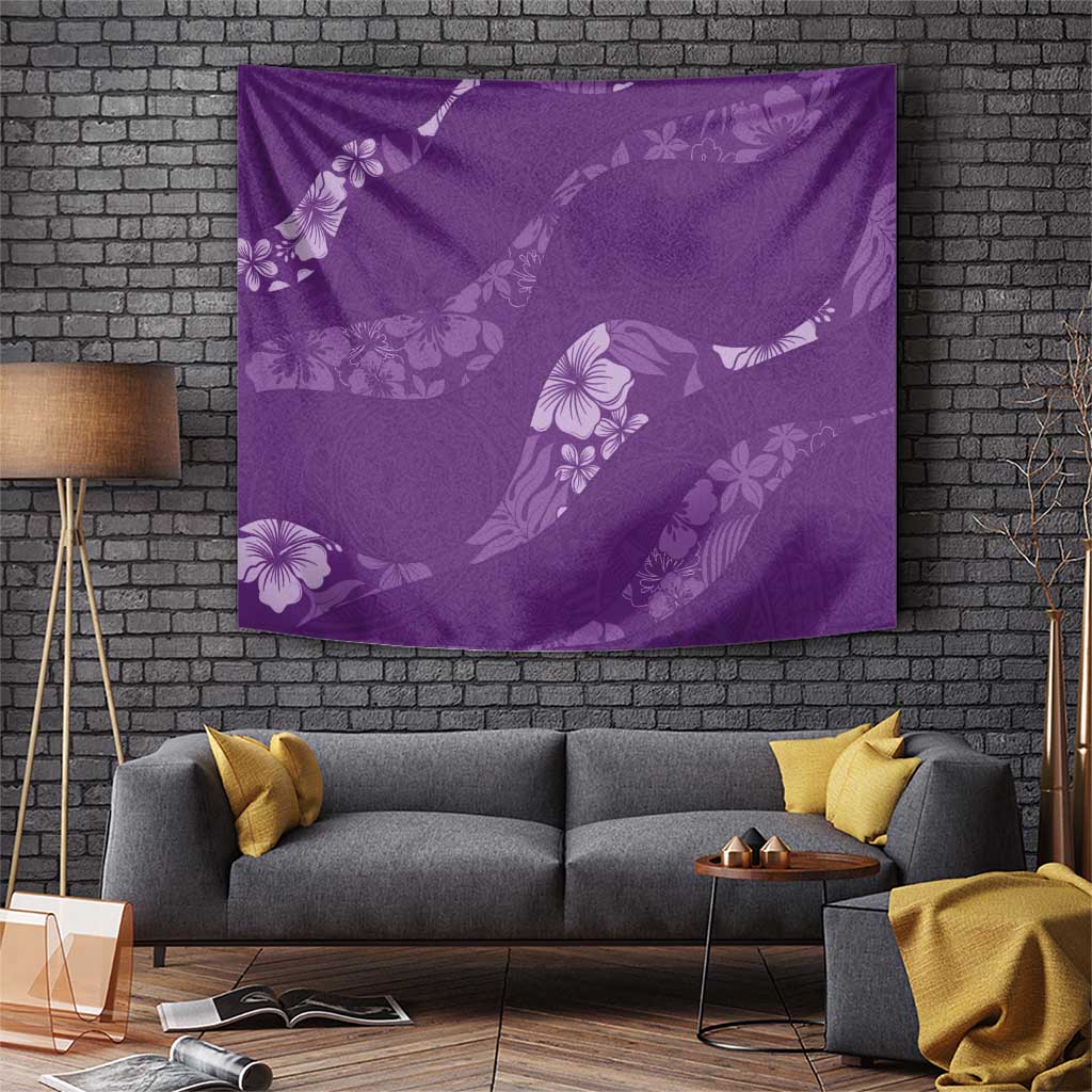 Aloha Hawaii Floral Tapa Tapestry Patchwork Violet LT7 Violet - Polynesian Pride