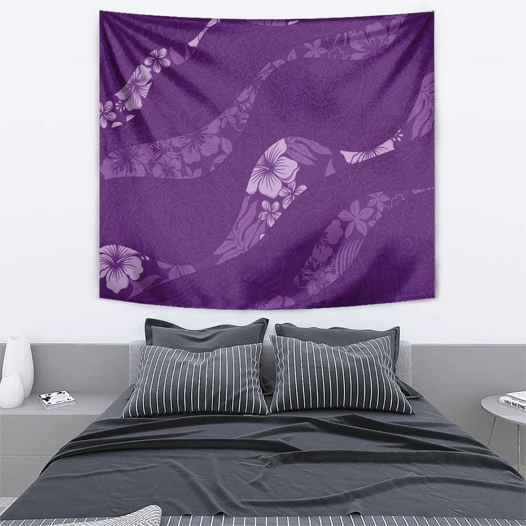 Aloha Hawaii Floral Tapa Tapestry Patchwork Violet LT7 - Polynesian Pride