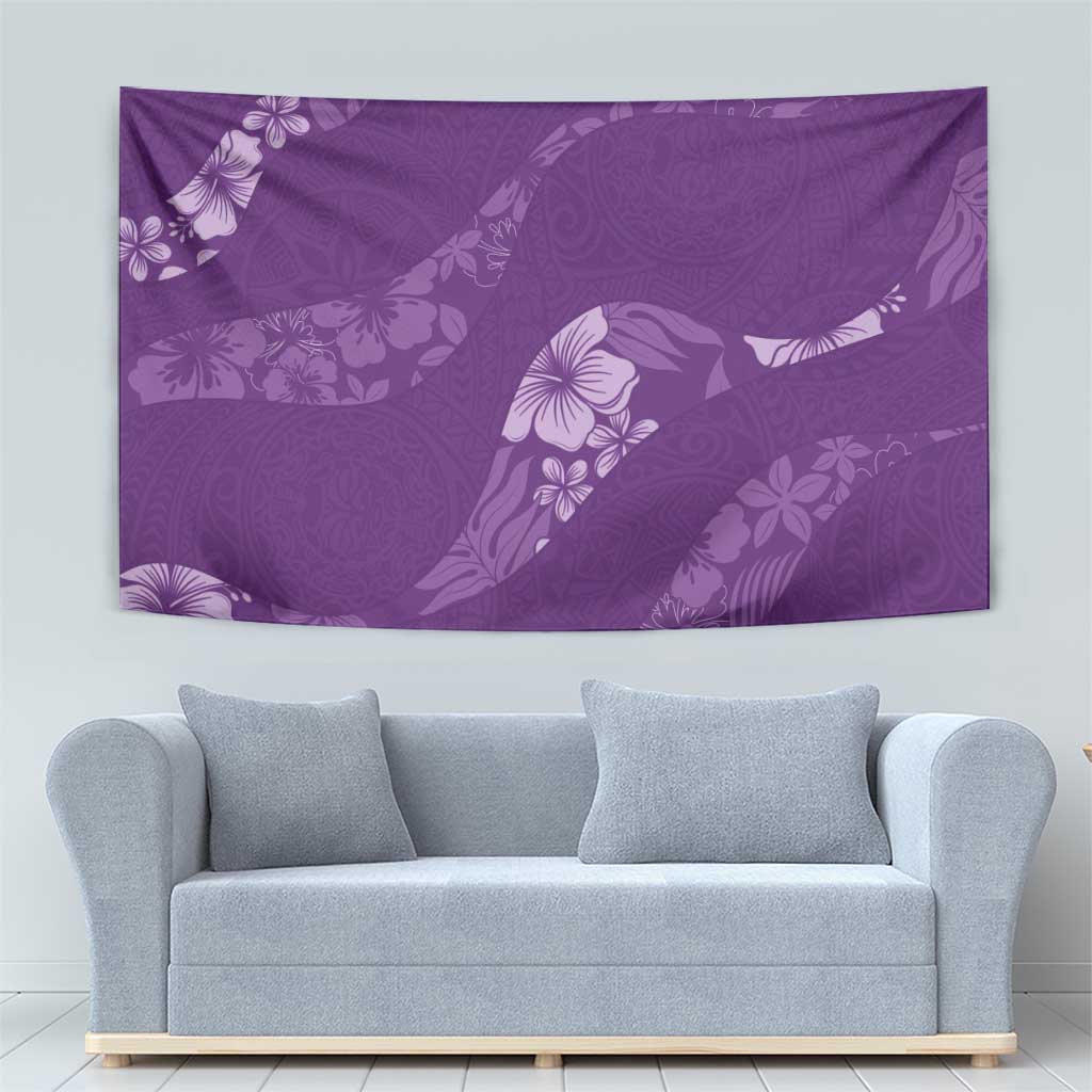Aloha Hawaii Floral Tapa Tapestry Patchwork Violet LT7 - Polynesian Pride