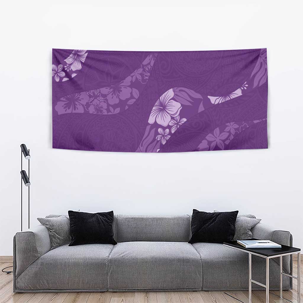 Aloha Hawaii Floral Tapa Tapestry Patchwork Violet LT7 - Polynesian Pride