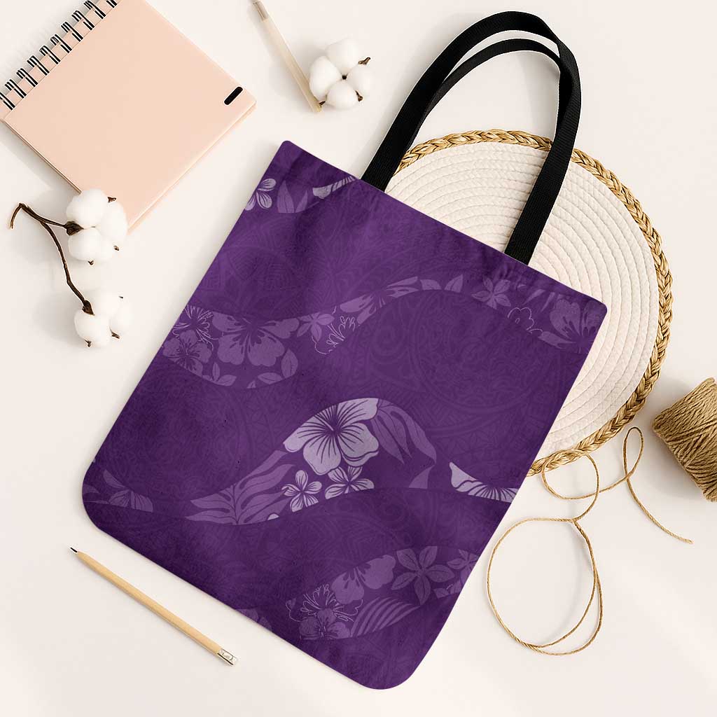 Aloha Hawaii Floral Tapa Tote Bag Patchwork Violet - Polynesian Pride
