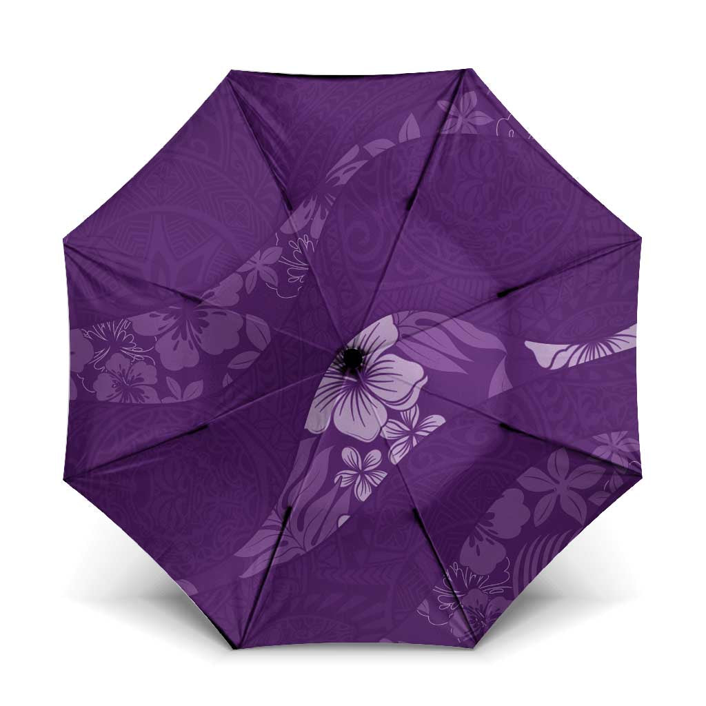 Aloha Hawaii Floral Tapa Umbrella Patchwork Violet - Polynesian Pride